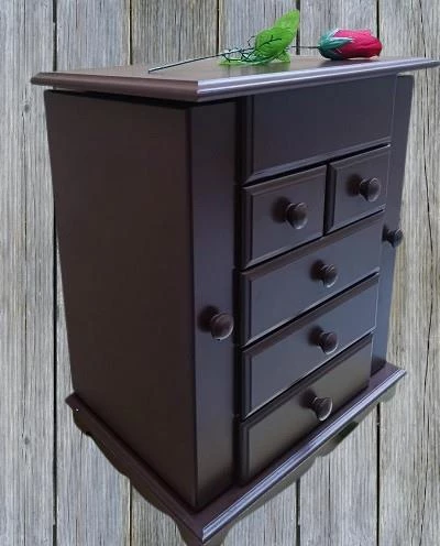 Hobi ADN MODEL 90523 9Çekmeceli Şifonyer Makyaj Takım Kutu Ceviz Rengi El Yapımı - 3