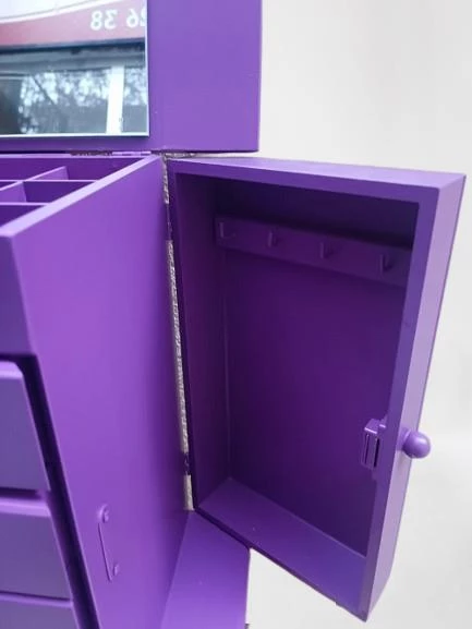 Hobi ERDL MODEL90524 7Çekmece Aynalı Makyaj Şifonyer Kutu MOR Renk El Yapımı - 3