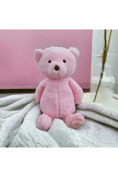 Pembe Ayı Uykucu Dolum Oyuncak 50 cm Orta Boy Bebek Uyku ve Oyun Arkadaşı - 3
