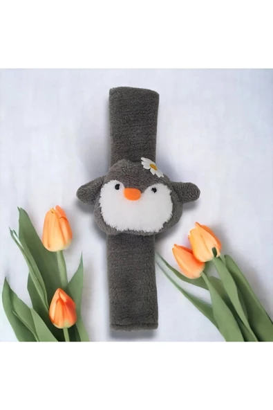 Pingu Penguen Araba Boyun Yastığı Ve Emniyet Kemeri Aksesuarı Peluş Kılıf Seti (1 YASTIK VE 1 KILIF) - 3
