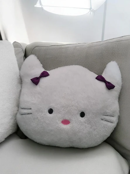 Hello Kitty Kedi Yastık Uykucu Dolum Oyuncak 30cm Orta Boy Hediyelik Yastık - 2