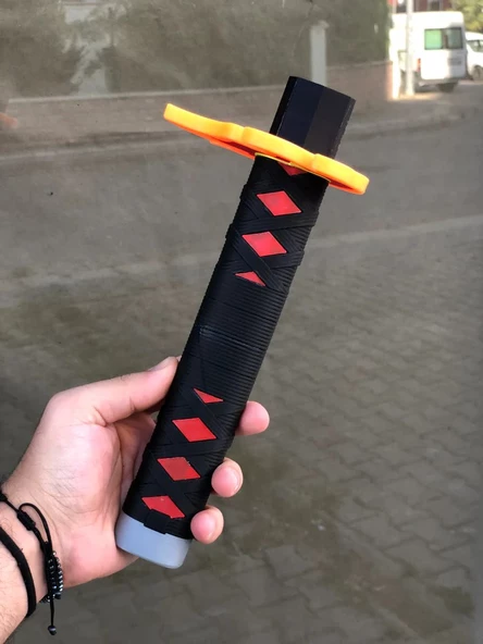 Tanjiro Katana Sword Kılıç Demon Slayer 95 cm Katlanabilir Sağlam Plastik Açılıp Kapanabilen Katana - 2