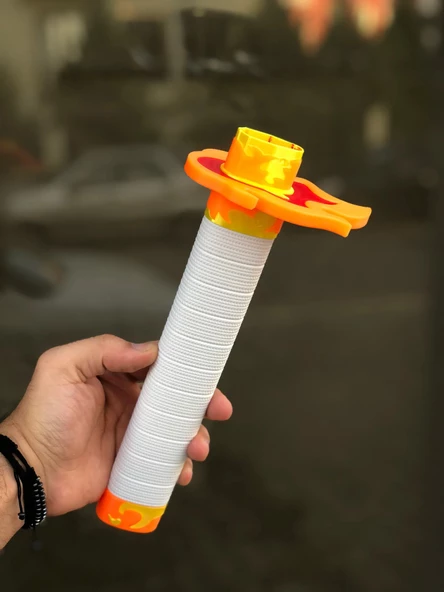 Rengoku Katana Sword Kılıç Demon Slayer 95 cm Katlanabilir Sağlam Plastik Açılıp Kapanabilen Katana - 7