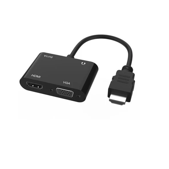 4671 Hdmi To Hdmi + Vga Monitör Çevirici Ps4 Dönüştürücü Switch Splitter Adaptör