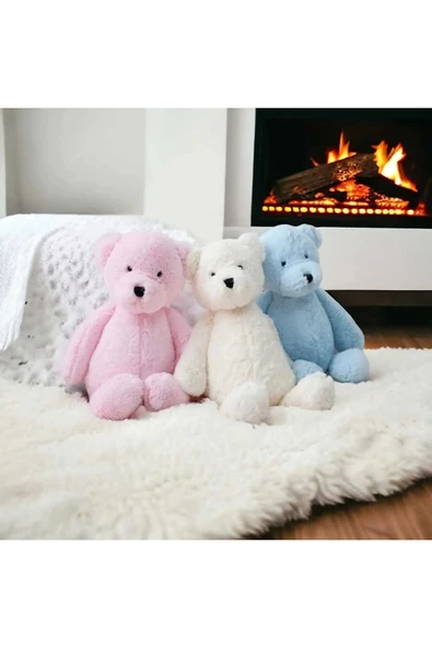 Pembe Ayı Uykucu Dolum Oyuncak 50 cm Orta Boy Bebek Uyku ve Oyun Arkadaşı - 6
