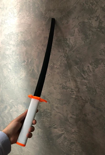 Rengoku Kyojuro Katana Sword Kılıç 75 cm Katlanabilir Sağlam Plastik Açılıp Kapanabilen Katana