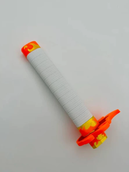Rengoku Katana Sword Kılıç Demon Slayer 95 cm Katlanabilir Sağlam Plastik Açılıp Kapanabilen Katana - 4