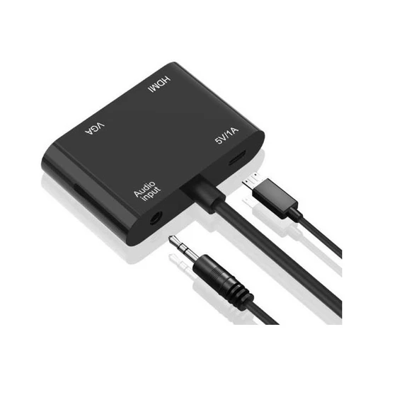 4671 Hdmi To Hdmi + Vga Monitör Çevirici Ps4 Dönüştürücü Switch Splitter Adaptör - 4