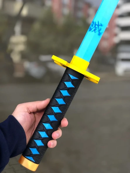 Muichiro Tokito Demon Slayer Katana Sword Kılıç 95 cm Katlanabilir Açılıp Kapanabilen Katana - 3