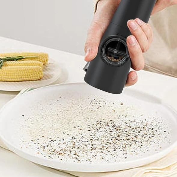 QASUL Yeni Elektrikli Otomatik Değirmen Biber Ve Tuz Değirmeni İle Üretilen LED Işık Ayarlanabilir - 5