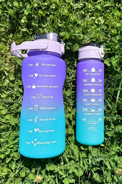 Motivasyonel Su Matarası Su Şişesi Suluk 2 Litre Tritan Spor Salonu Su Şişesi Bpa Içermez Suluk - 3