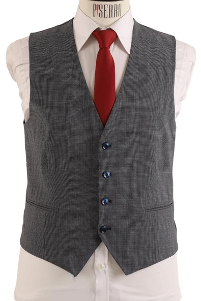 Yelekli Takım Elbise Slim Fit - 7