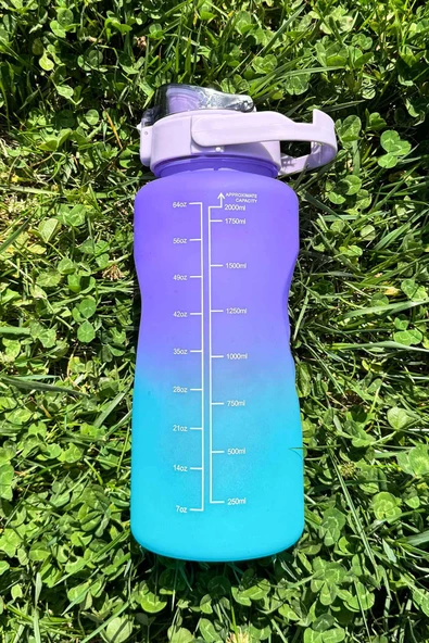 Motivasyonel Su Matarası Su Şişesi Suluk 2 Litre Tritan Spor Salonu Su Şişesi Bpa Içermez Suluk - 2