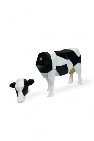 İnek V2 (Cow) Mıknatıslı 3D Yapboz Puzzle Çevre Dostu Eğitici Oyuncak - Resim 2