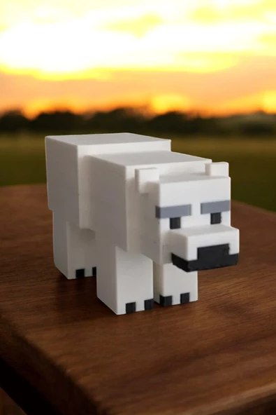 Minecraft 10 cm Polar Bear Kutup Ayısı Figür Dekoratif Obje