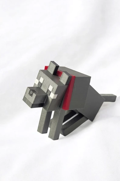 Minecraft Wolf Kurt Figür Dekoratif Obje - 2