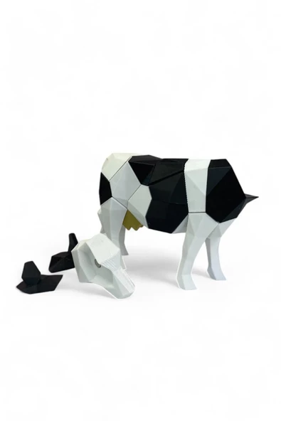 İnek V2 (Cow) Mıknatıslı 3D Yapboz Puzzle Çevre Dostu Eğitici Oyuncak - Resim 6