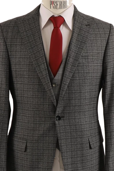 Yelekli Takım Elbise Slim Fit - 4