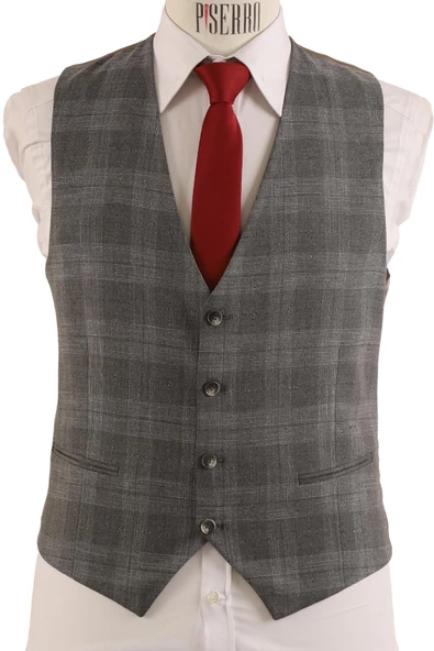 Yelekli Takım Elbise Slim Fit - 7