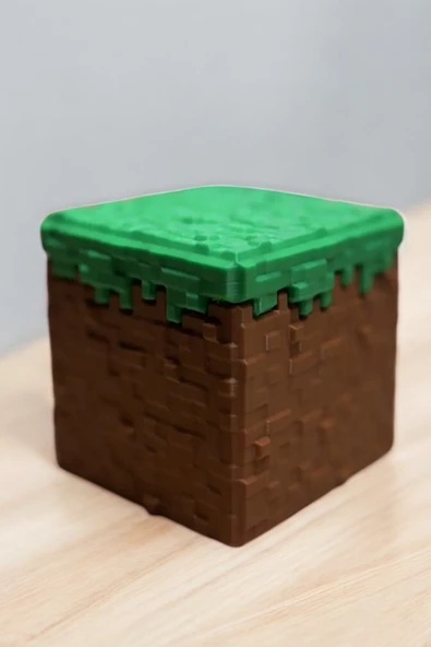 Minecraft 7 cm Çimen Bloğu Kutu Oyuncak Saklama Kutusu Figür