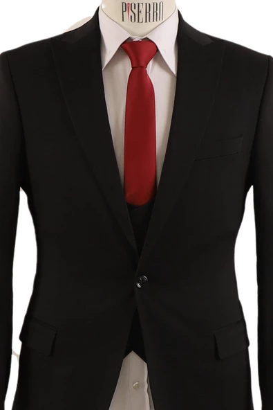 Yelekli Takım Elbise Slim Fit - 4