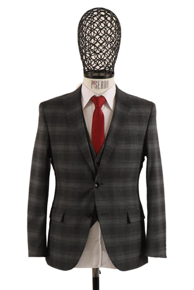 Yelekli Takım Elbise Slim Fit - 3