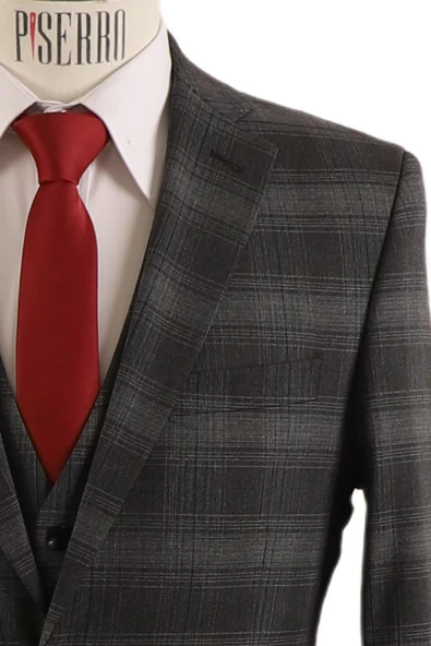 Yelekli Takım Elbise Slim Fit - 5