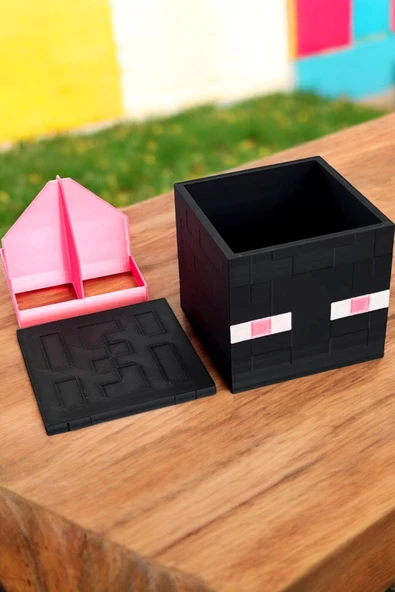 Minecraft Enderman Kalemlik 8 cm Kalem Kutusu Dekoratif Obje - 5