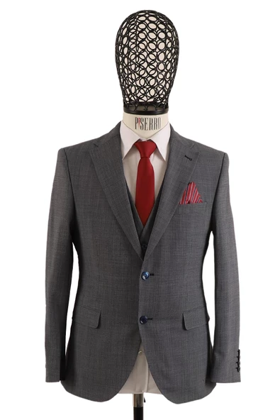 Yelekli Takım Elbise Slim Fit - 3