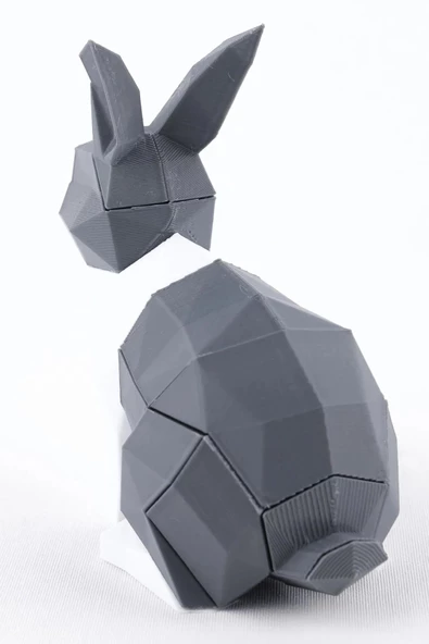 Tavşan (Rabbit) Mıknatıslı 3D Yapboz Puzzle Çevre Dostu Eğitici Oyuncak - 4
