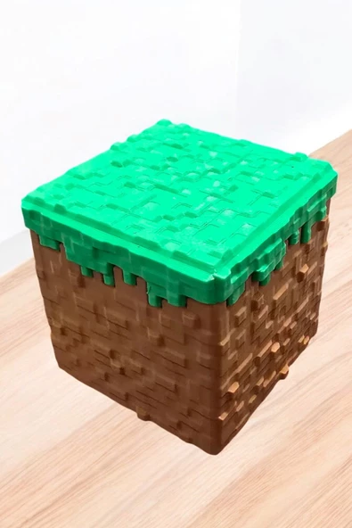 Minecraft 7 cm Çimen Bloğu Kutu Oyuncak Saklama Kutusu Figür - 4