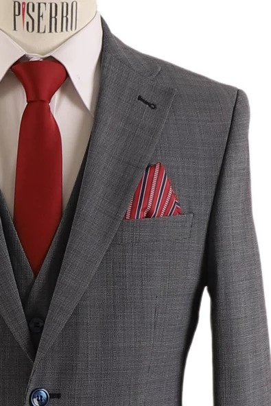 Yelekli Takım Elbise Slim Fit - 5