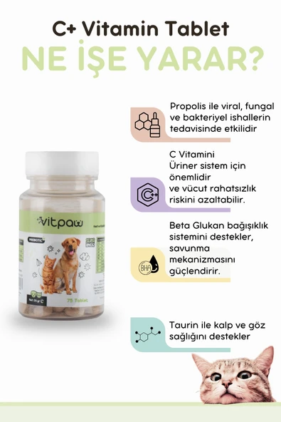 Vitpaw Immune C+ (75 Tablet) - Resim 2