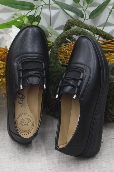 Fort Safir 1252 Siyah Ortopedik Ayakkabı Günlük Kadın Ayakkabı - Resim 5