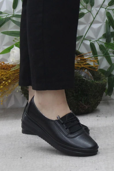 Fort Safir 1252 Siyah Ortopedik Ayakkabı Günlük Kadın Ayakkabı - Resim 2