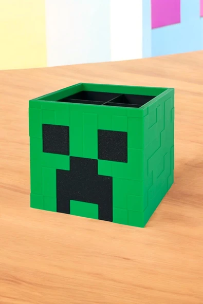 Minecraft Creeper Kalemlik 8 cm Kalem Kutusu Dekoratif Obje