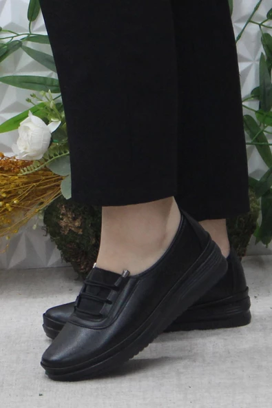 Fort Safir 1252 Siyah Ortopedik Ayakkabı Günlük Kadın Ayakkabı - Resim 3