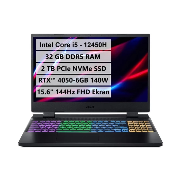Acer Nitro 5 AN515-58-524A i5-12450H 32GB 2TB SSD RTX4050 FreeDos