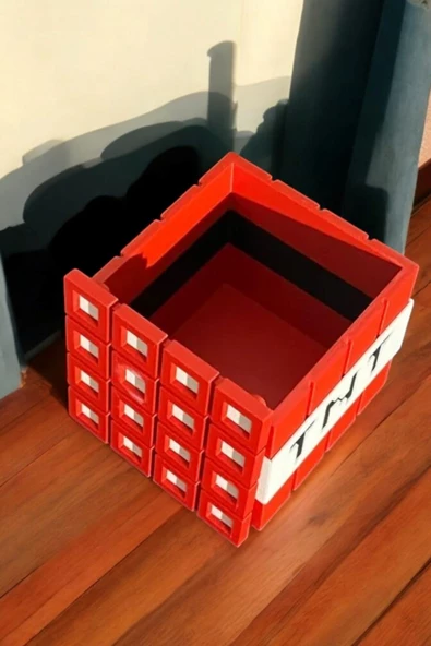 Minecraft TNT Kalemlik 8 cm Kalem Kutusu Dekoratif Obje - 3
