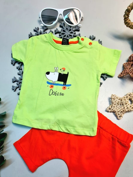 Erkek Bebek Yazlık Kısa Kol Şort Takımlar - 6