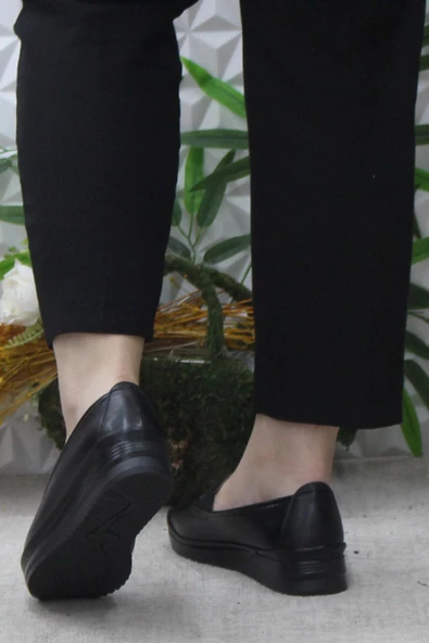 Fort Safir 1262 Siyah Ortopedik Ayakkabı Günlük Kadın Ayakkabı - Resim 4