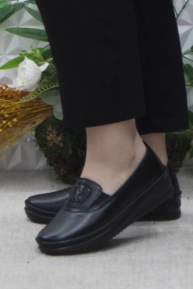 Fort Safir 1262 Siyah Ortopedik Ayakkabı Günlük Kadın Ayakkabı - Resim 3