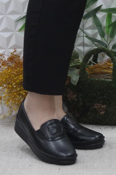 Fort Safir 1262 Siyah Ortopedik Ayakkabı Günlük Kadın Ayakkabı - Resim 2