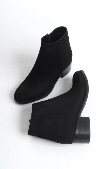 Kadın Hakiki Deri Kısa Topuklu Bot Fermuarlı Şık Casual Tam Kalıp Bootie - Resim 10