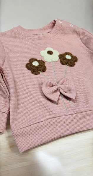Çiçekli Nakışlı Kız Bebek Takım - 6