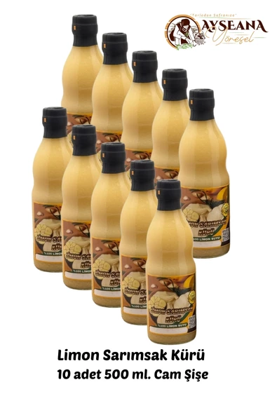 Limon Sarımsak Kürü 10 x 500 ml Cam Şişe  100 El Yapımı - 2