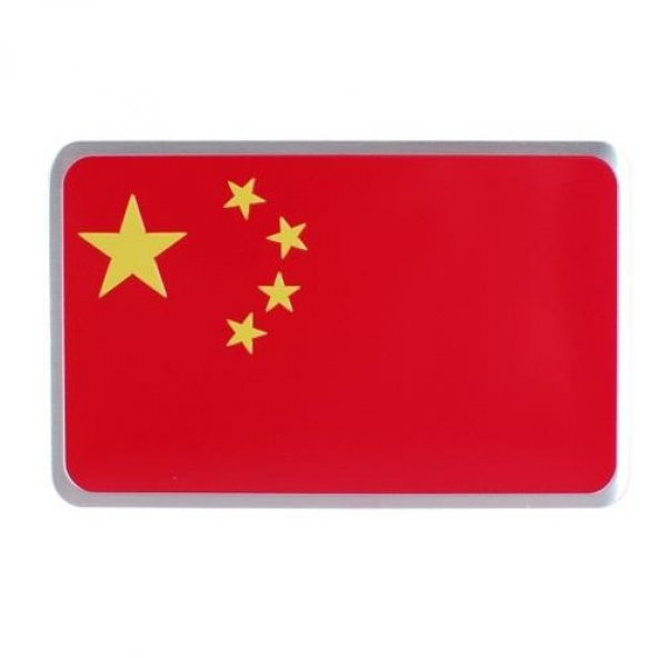 Çin Bayrağı Tasarımlı Yazısız Alüminyum Sticker Etiket