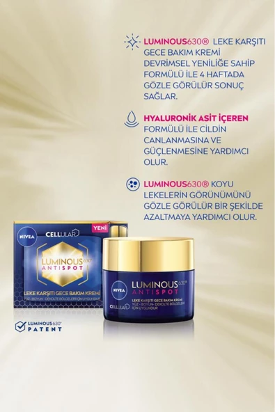 NİVEA CELLULAR LEKEKARŞITI GECE BAKIM KREMİ 50ML 1 ADET - Resim 2