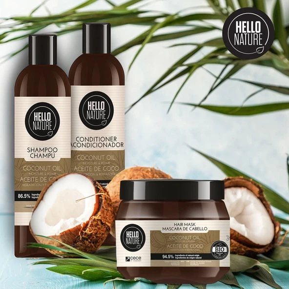 HELLO NATURE  COCONUT OIL SHAMPOO  250 ML - 3