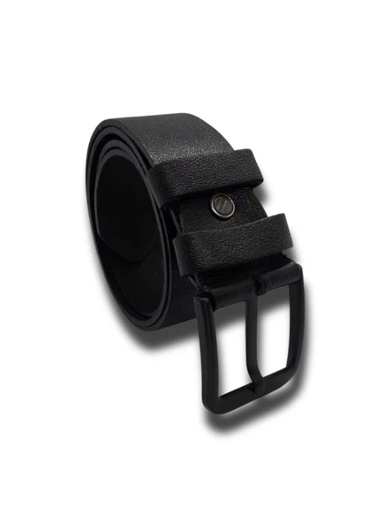 Hakiki Manda Derisi Siyah Çelik Tokalı Erkek Kot Pantalon Kanvasa Uygun Erkek Kemer